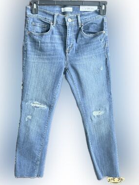 LOFT Light Blue Distressed Skinny Jeans